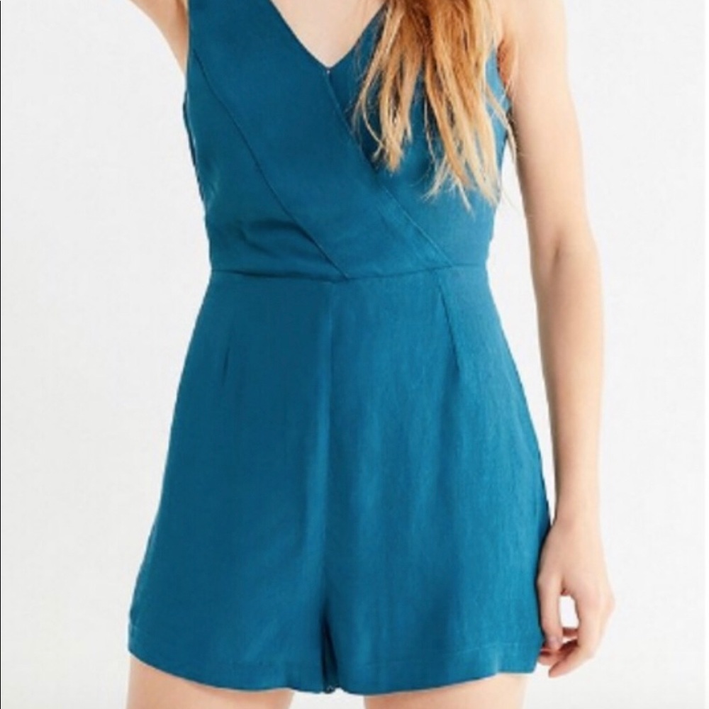 Urban Outfitters | Sally Surplice Teal Romper | 2